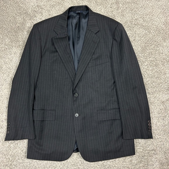Brooks Brothers Suit 43R Pants 34X31 Charcoal Gray Pinstripe 2-Piece Wool Set - Picture 2 of 16